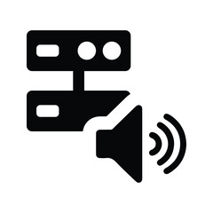 Server, size, volume icon.