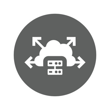 recommend clip art: Scalability, server, cloud computing icon.