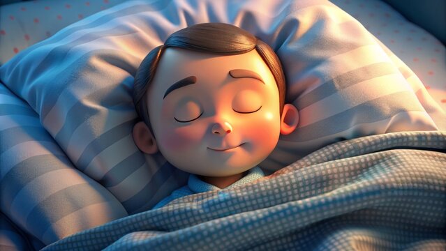 The befuddled bear slumbers, his closed eyes twitching with sleepy whimsy as he burrows deeper into his blanket
