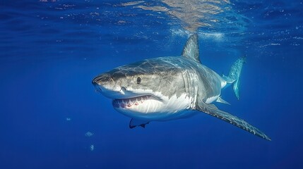 Fototapeta premium Great White Shark Underwater Close up