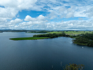 Aerial drone shot of lake tinaroo in Far North QLD