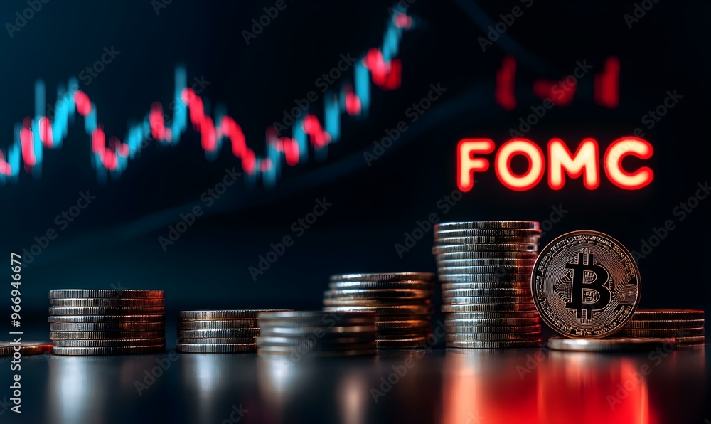 Aufkleber cascading coins on black surface, a dynamic display of shimmering coins flowing gracefully against a