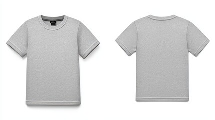 Grey T Shirt Mockup   Front and Back View