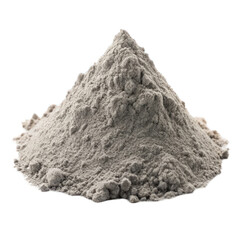 Pile of of Gray Powder isolated on transparent background