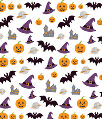 seamless pattern with halloween pumpkins