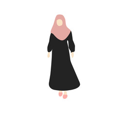 vector illustrations of hijab female characters