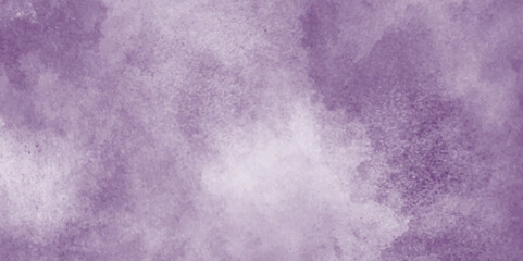 Grunge white clouds on purple canvas or texture, dark purple watercolor texture with fogg and clouds, smooth wallpaper, paper pink smoke and cloudy stains.
