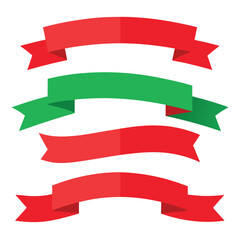 Colorful ribbons Ribbon Sticker collection Vector EPS on transparent white background