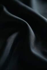 Fototapeta premium Black Silk Fabric. Smooth and Luxurious Texture.