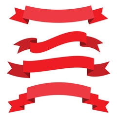 Colorful ribbons Ribbon Sticker collection Vector EPS on transparent white background