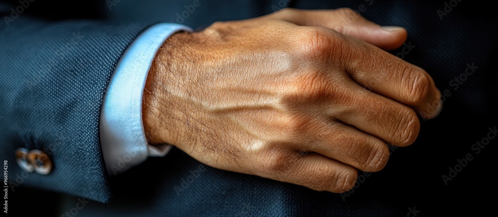 Wall mural Close Up of a Man's Hand in a Suit