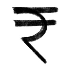 Indian Rupee money symbol transparent. 