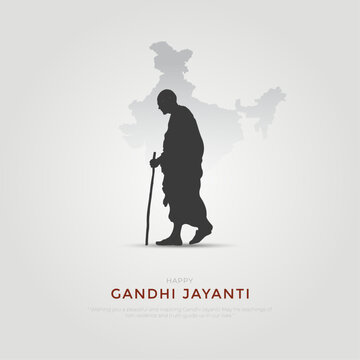 Happy gandhi jayanti 2nd October. indian Freedom Fighter Mahatma Gandhi he is known as Bapu. abstract vector illustration design