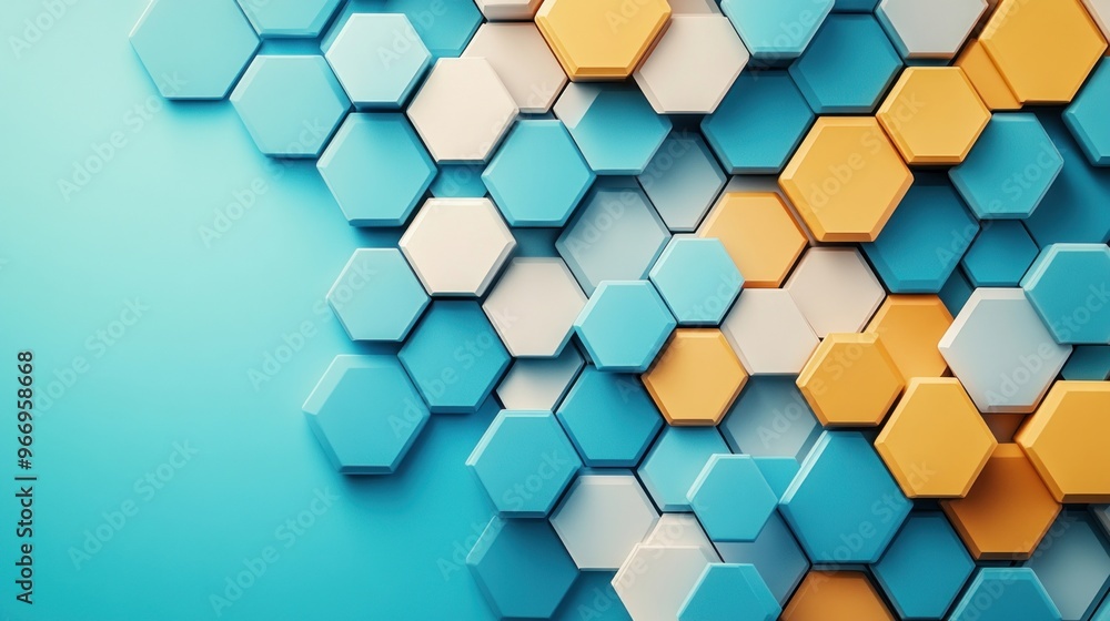 Poster abstract hexagon pattern background.