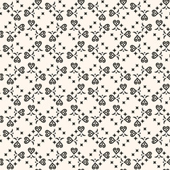 Abstract simple floral gothic style seamless pattern. Elegant minimal monochrome stylish background. Perfect for textile, wallpaper and fabrics.