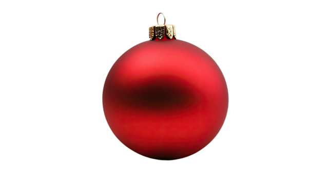red christmas ball on transparent background