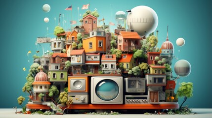 Obraz premium International Television Day 21 November Generative AI