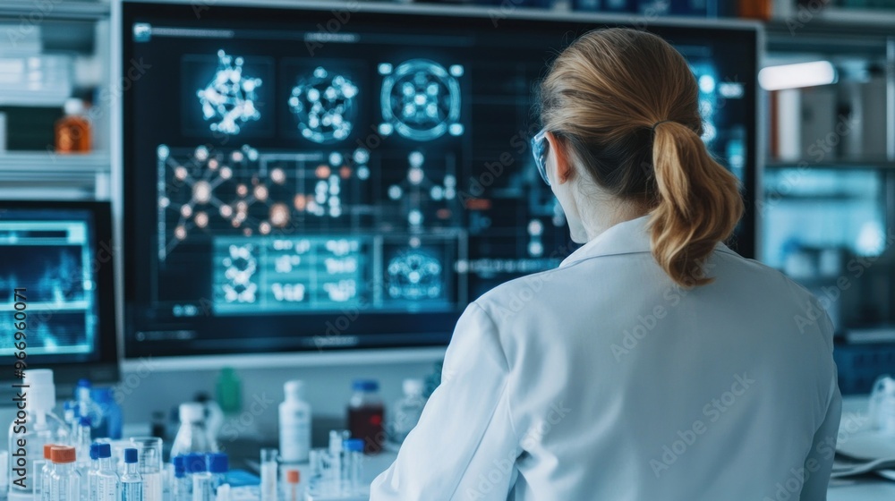 Poster Scientist Working in a Laboratory.