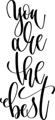 you are the best - hand lettering inscription positive inspiration quote, calligraphy vector illustration.