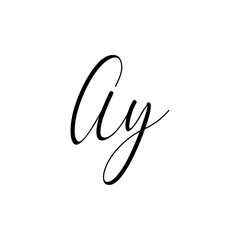 A hand-drawn signature logo design template	