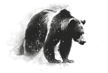 PNG Abstract bear ink illustration