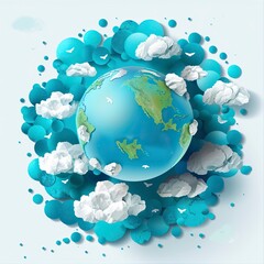 Flat world ozone day background