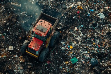 Waste landfill illustration created with Generative AI