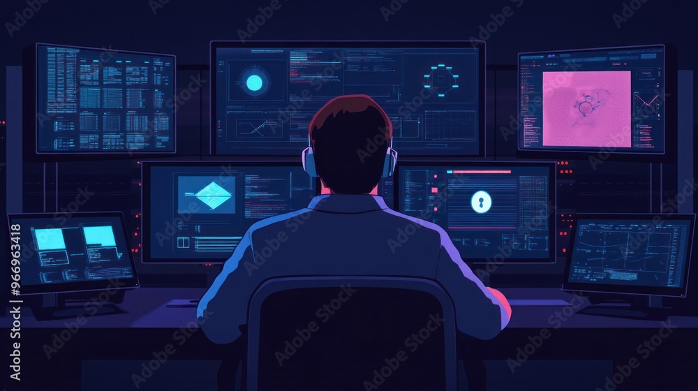 Aufkleber Hacker at work.