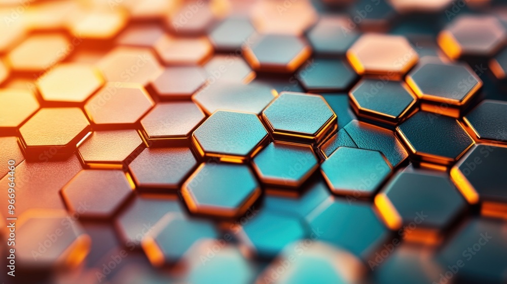 Poster abstract hexagon pattern.
