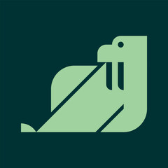 Walrus logo. Icon design. Template elements