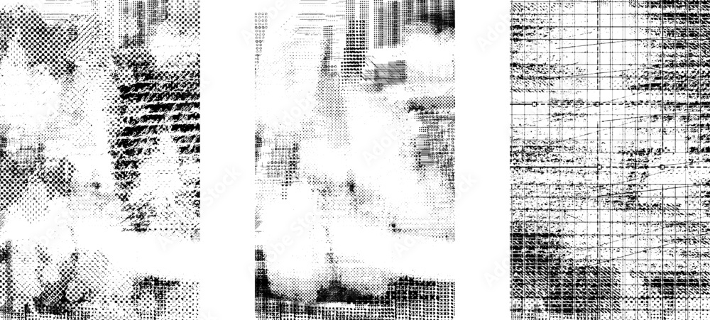 Poster set of vector grunge texture. abstract texture dust particle and dust grain on white background. dis