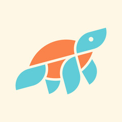 Turtle logo. Icon design. Template elements