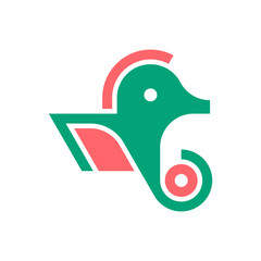 Seahorse logo. Icon design. Template elements