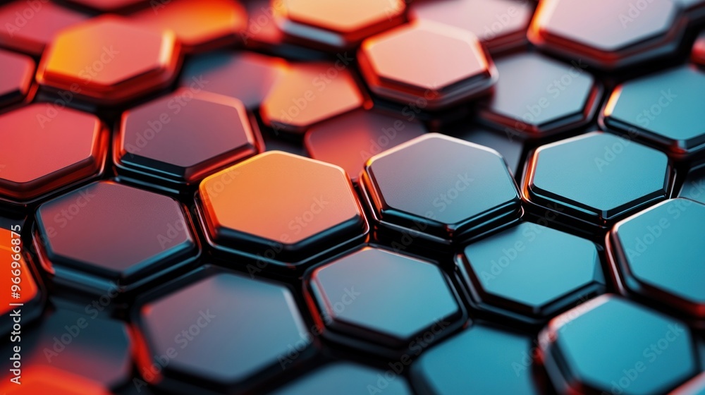 Poster abstract hexagon pattern background.