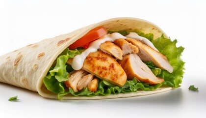 Chicken Caesar Salad Wrap with crispy chicken and creamy sauce

