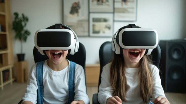 Children Playing Virtual Reality Games.