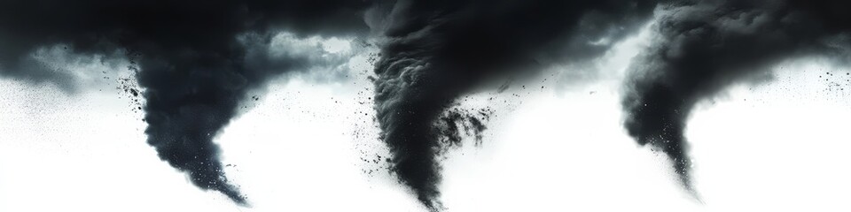 Striking visuals of a tornado event emphasizing chaotic weather elements.