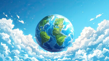 Fototapeta premium Hand drawn world ozone day background