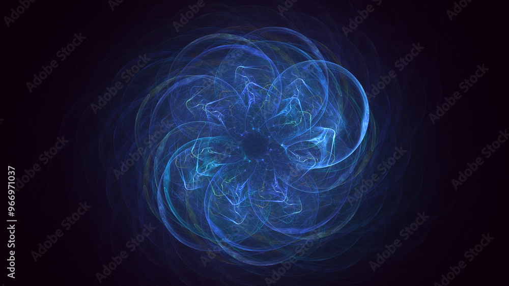 Fototapete 3D manual rendering abstract fractal light background. Its not AI Generatd illustration.