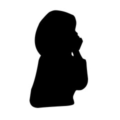 Muslim hijab girl silhouette 