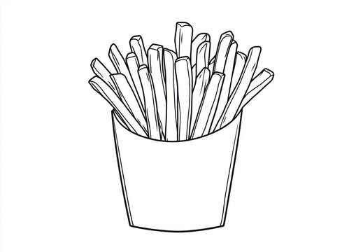 recommend clip art: hand drawn outline of french fries