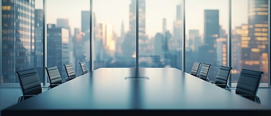 meeting room in a business center in a skyscraper