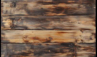 Oil painting depicting a brown wooden plank texture with natural patterns featuring an antique and weathered rustic appearance suitable for organic decor and showcasing hardwood details