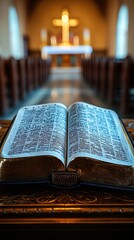 Bible on altar