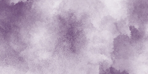 Grunge white clouds on purple canvas or texture, dark purple watercolor texture with fogg and clouds, smooth wallpaper, paper pink smoke and cloudy stains.