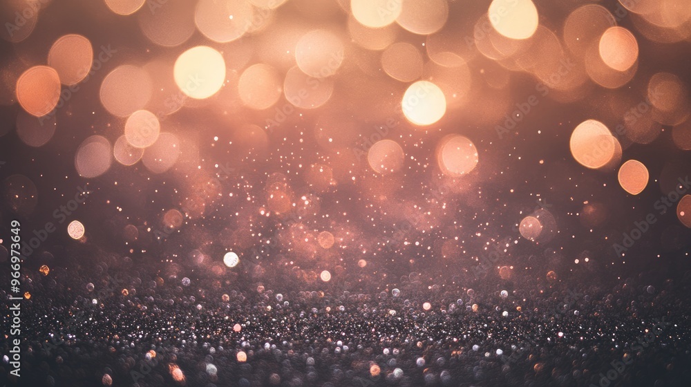 Poster Charming bokeh and shimmering sparkles background