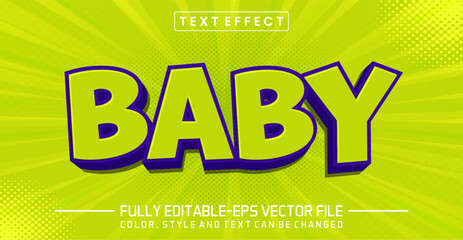 Baby text effect editable