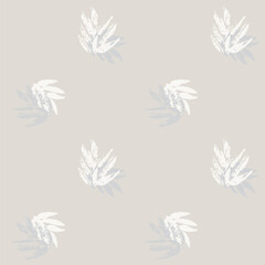 Neutral Colour Tropical Leaf Seamless Pattern Design