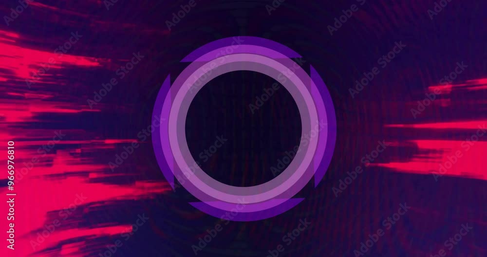 Poster animation of scope scanning over red shapes