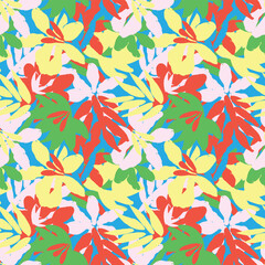 Colourful Abstract Floral Seamless Pattern Design